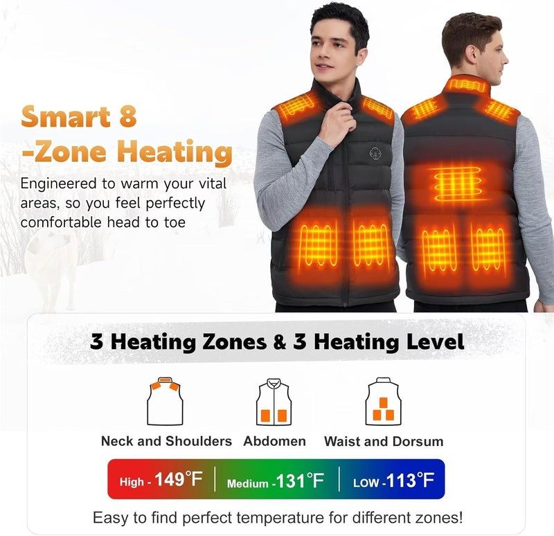 KOVNLO Store Heated Vest for Men With Battery Pack Included, Smart Controller with Lights-out Design, Electric Heated Jackets - Image 4